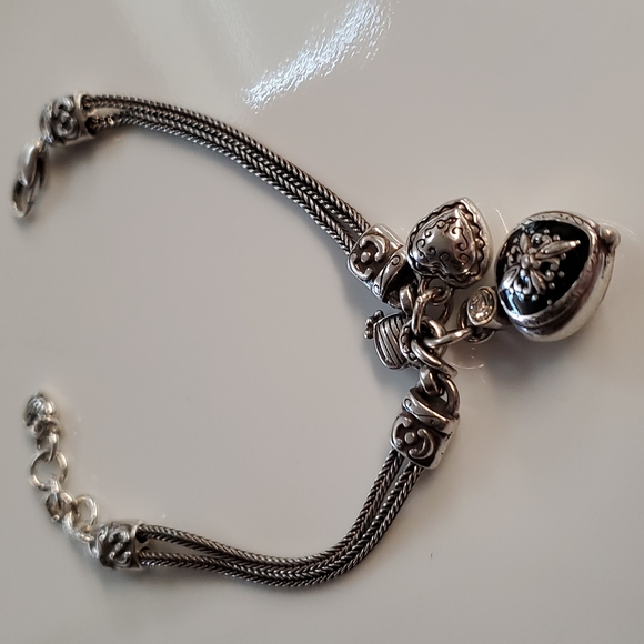 Brighton heart charm bracelet on sterling silver. Beautiful condition.  8 inch
